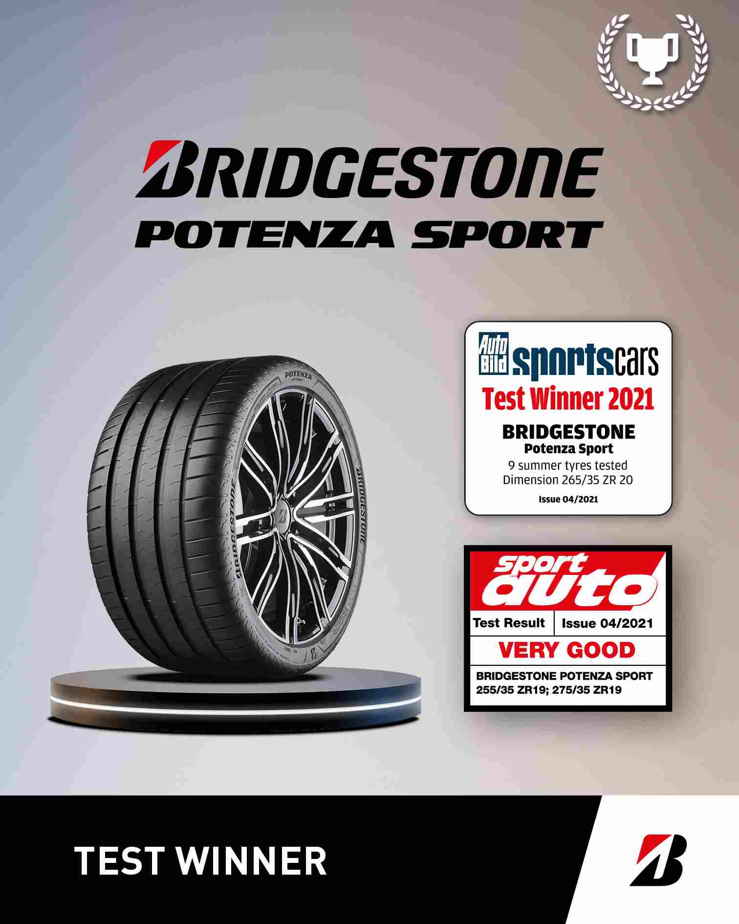 Bridgestone Potenza Sport tyre award